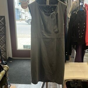Grey size 6 zip up dress asymmetrical detailed top